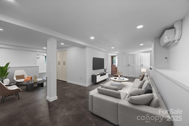 109 Short St, Waynesville, NC 28786 - living area featuring recessed lighting and an AC wall unit