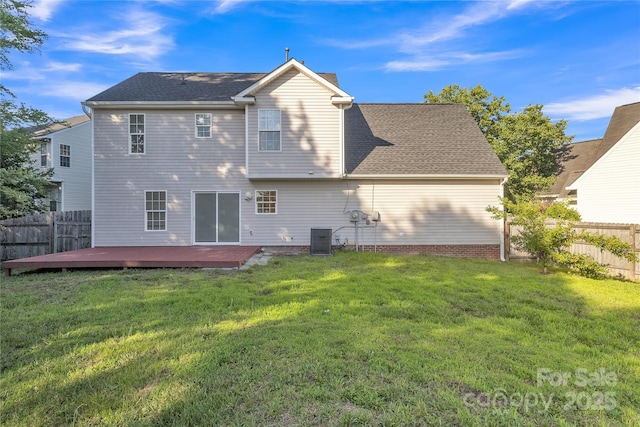 11407 Lenswood Ct, Charlotte, NC 28214 - rear view of house featuring a wooden deck and a shingled roof