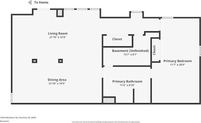 1224 E Woodlawn Rd, Charlotte, NC 28209 - view of property floor plan