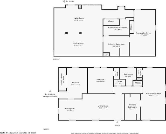 1224 E Woodlawn Rd, Charlotte, NC 28209 - view of home floor plan