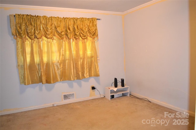 405 Wesley Heights Dr, Albemarle, NC 28001 - carpeted empty room with ornamental molding and baseboards