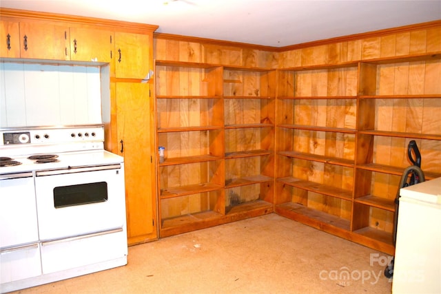405 Wesley Heights Dr, Albemarle, NC 28001 - kitchen featuring white electric range oven