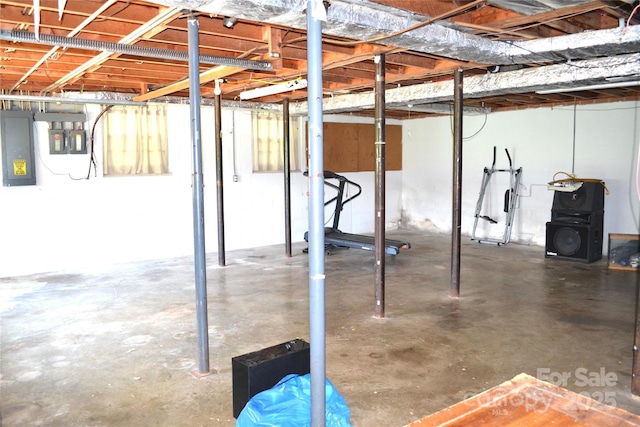 405 Wesley Heights Dr, Albemarle, NC 28001 - unfinished basement with electric panel