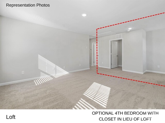 217 Lake George Dr, Shelby, NC 28152 - carpeted spare room featuring baseboards and recessed lighting