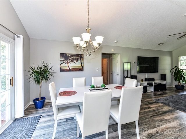 5105 Hampton Meadows Rd, Monroe, NC 28110 - dining room featuring dark wood-style floors, a chandelier, and a textured ceiling