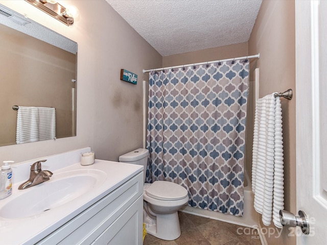 5105 Hampton Meadows Rd, Monroe, NC 28110 - bathroom featuring vanity, a textured ceiling, and tile patterned flooring
