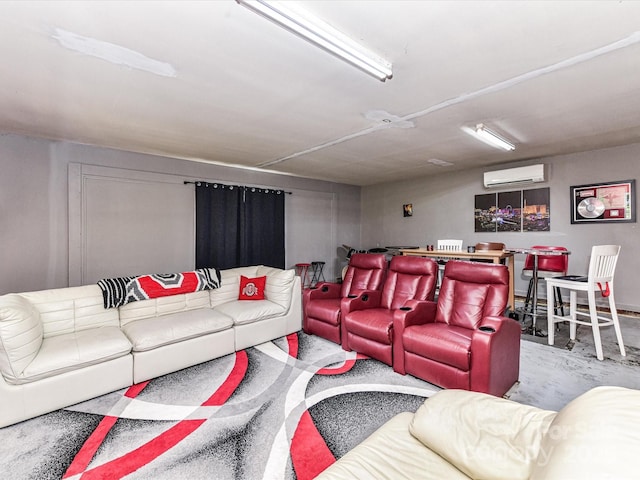 5105 Hampton Meadows Rd, Monroe, NC 28110 - living room featuring a wall unit AC and concrete flooring