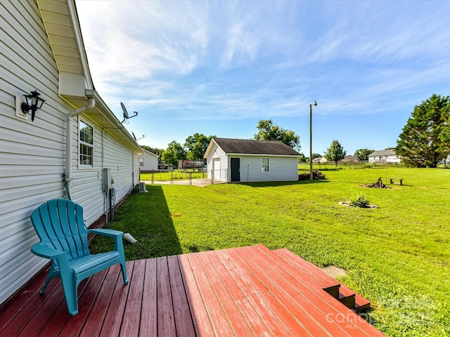 5105 Hampton Meadows Rd, Monroe, NC 28110 - wooden deck with a yard and an outdoor structure