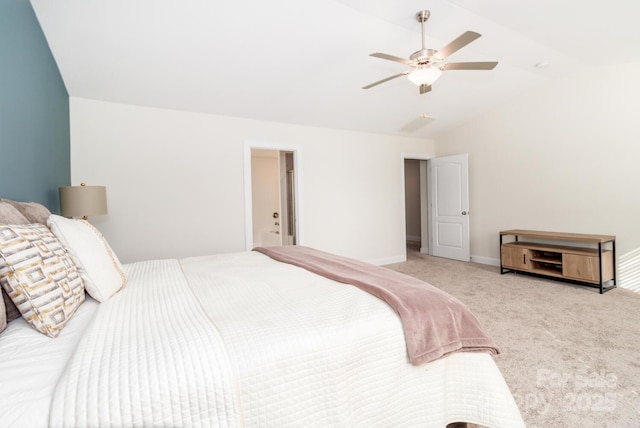 4357 Hornyak Dr, Monroe, NC 28110 - carpeted bedroom featuring vaulted ceiling and a ceiling fan