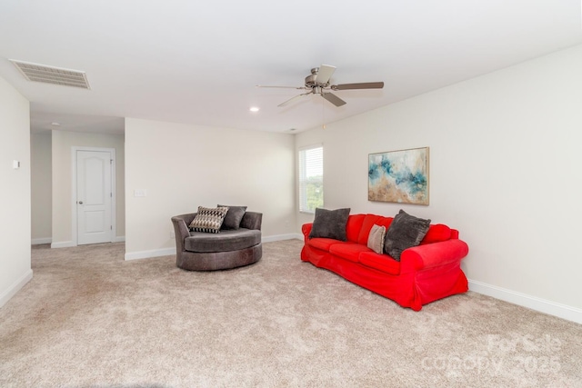 4357 Hornyak Dr, Monroe, NC 28110 - living room featuring ceiling fan, carpet flooring, and recessed lighting