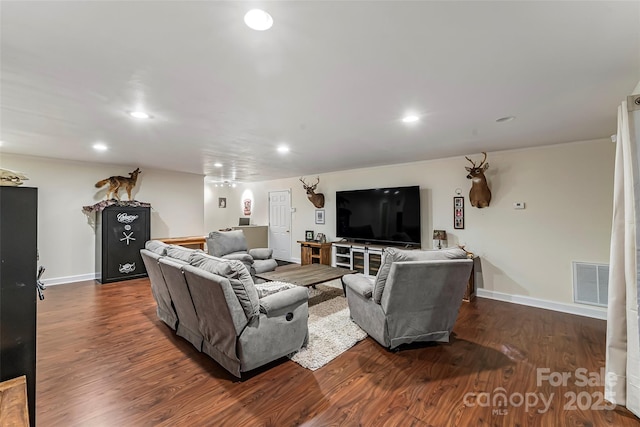 1622 Brookstone Dr, Hickory, NC 28602 - living room featuring recessed lighting and wood finished floors
