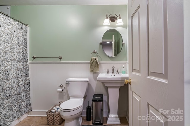 1622 Brookstone Dr, Hickory, NC 28602 - bathroom with tile patterned floors and curtained shower