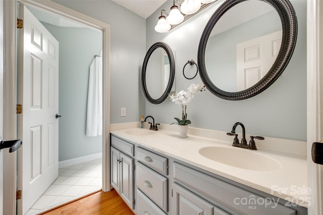 675 Ormand Rd, York, SC 29745 - bathroom with double vanity and tile patterned floors