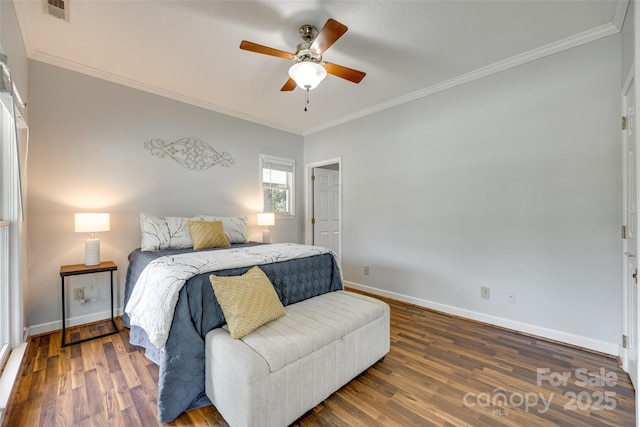 675 Ormand Rd, York, SC 29745 - bedroom featuring crown molding, wood finished floors, and a ceiling fan