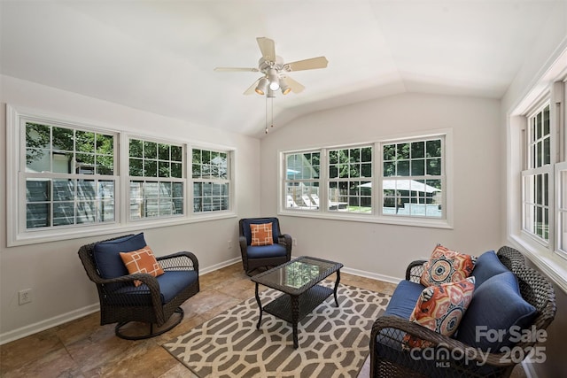 3165 Pendleton Ave, Charlotte, NC 28210 - sitting room with lofted ceiling and a ceiling fan