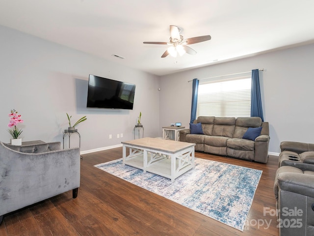 9123 Magnolia Lily Ave, Charlotte, NC 28227 - living area featuring ceiling fan and wood finished floors