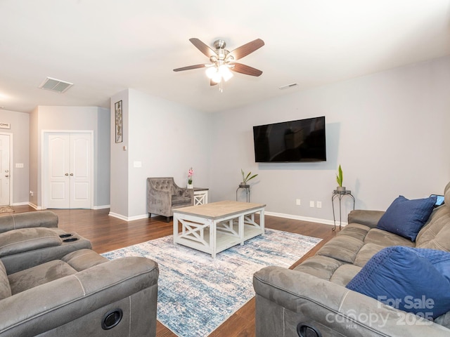 9123 Magnolia Lily Ave, Charlotte, NC 28227 - living area featuring wood finished floors and a ceiling fan