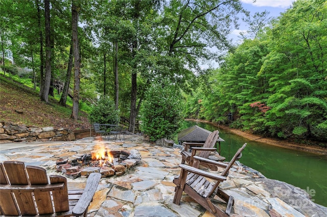 200 Lake Club Dr, Nebo, NC 28761 - view of patio with a fire pit