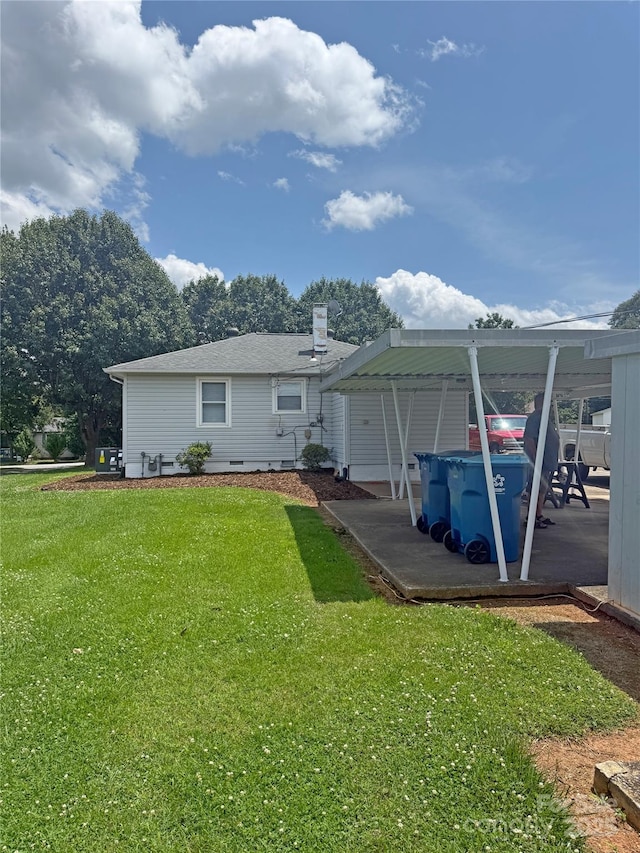 3412 1st Avenue Cir NW, Hickory, NC 28601 - back of house with a lawn and a chimney