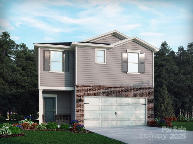 1434 31st St NE, Conover, NC 28613 - traditional-style house with brick siding, an attached garage, and concrete driveway