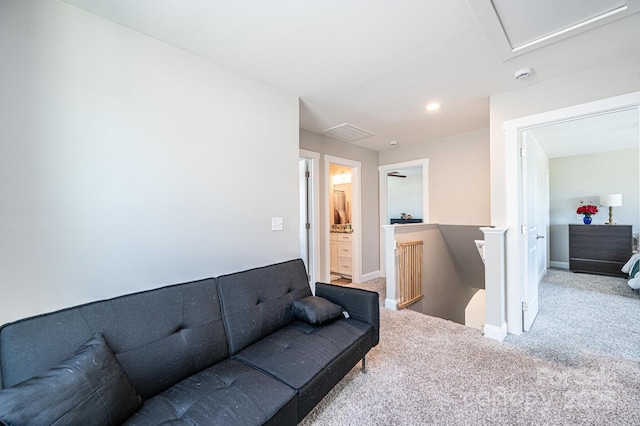 2526 Snow Creek Rd NE, Hickory, NC 28601 - carpeted living area featuring baseboards and recessed lighting