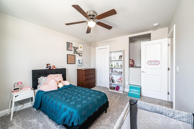 2526 Snow Creek Rd NE, Hickory, NC 28601 - bedroom featuring carpet floors, ceiling fan, and a closet