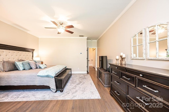 1083 Fox Chase Dr, Newton, NC 28658 - bedroom featuring light wood-type flooring, crown molding, and ceiling fan