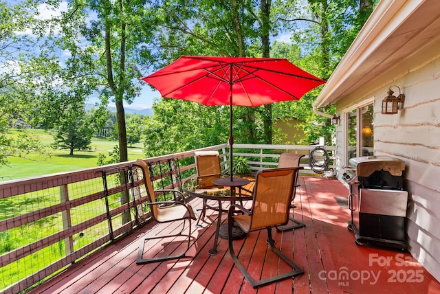 386 Country Club Dr Unit C6, Canton, NC 28716 - wooden terrace with a grill, view of golf course, and a lawn