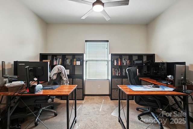 8152 Chilkoot Ln, Locust, NC 28097 - office space featuring a ceiling fan and carpet floors