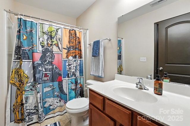 8152 Chilkoot Ln, Locust, NC 28097 - full bathroom featuring vanity, tile patterned flooring, and a shower with curtain