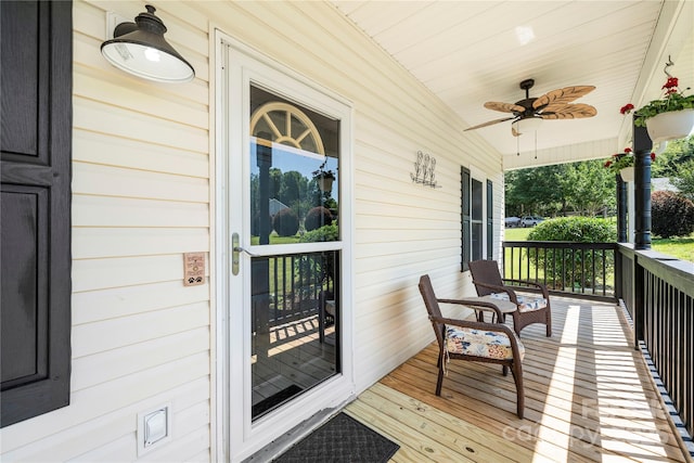 814 Carved Oak Ct, York, SC 29745 - wooden porch with a ceiling fan