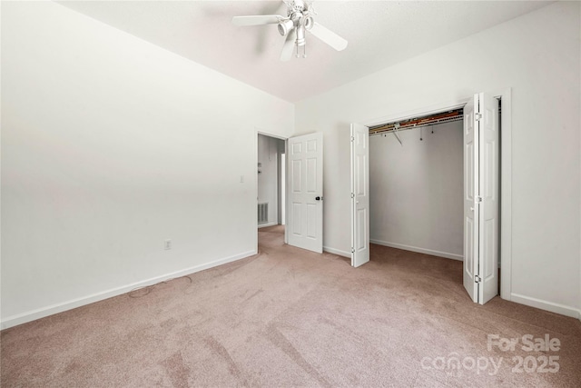 814 Carved Oak Ct, York, SC 29745 - unfurnished bedroom with carpet, a ceiling fan, and a closet