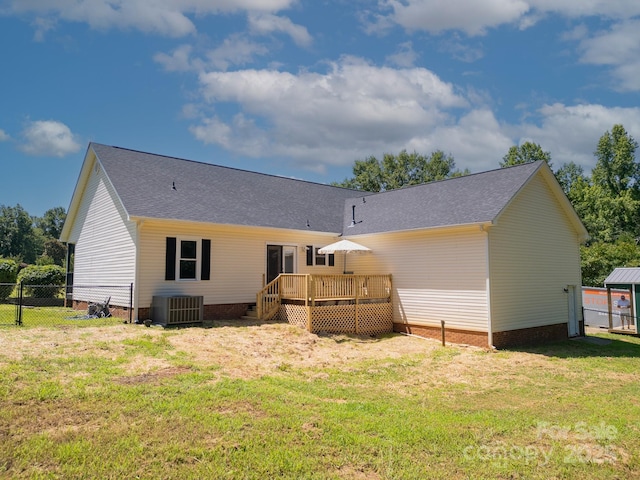 814 Carved Oak Ct, York, SC 29745 - back of house featuring a deck, crawl space, and roof with shingles