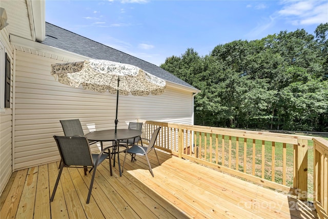 814 Carved Oak Ct, York, SC 29745 - wooden deck featuring outdoor dining space