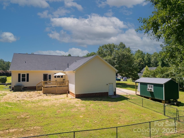 814 Carved Oak Ct, York, SC 29745 - back of house featuring a deck, an outdoor structure, and crawl space