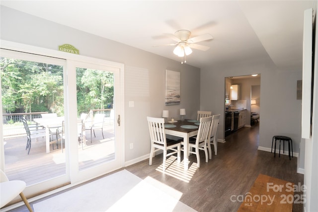 8012 Red Lantern Rd, Indian Trail, NC 28079 - dining space with wood finished floors and a ceiling fan