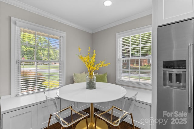 5501 Murrayhill Rd, Charlotte, NC 28210 - dining area with ornamental molding, plenty of natural light, and recessed lighting