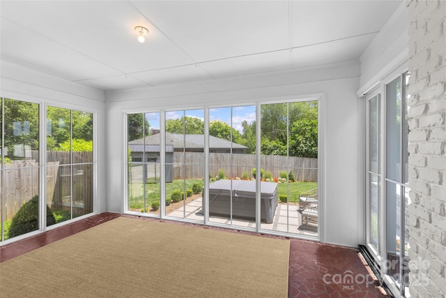 5501 Murrayhill Rd, Charlotte, NC 28210 - sunroom with a hot tub and healthy amount of natural light