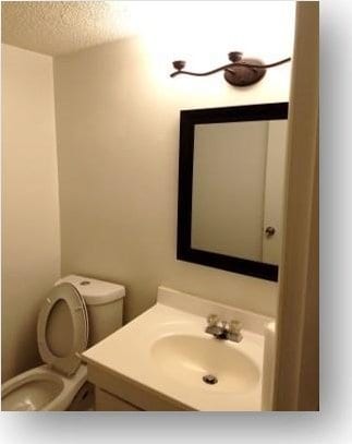 153 W End St, Chester, SC 29706 - half bathroom with a textured ceiling and vanity