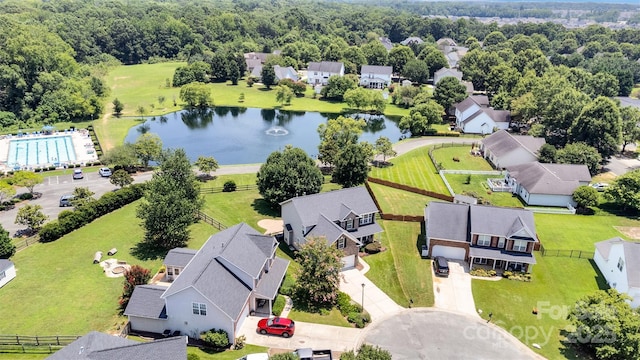 2004 Onotoa Dr, Indian Trail, NC 28079 - aerial view of residential area with a large body of water