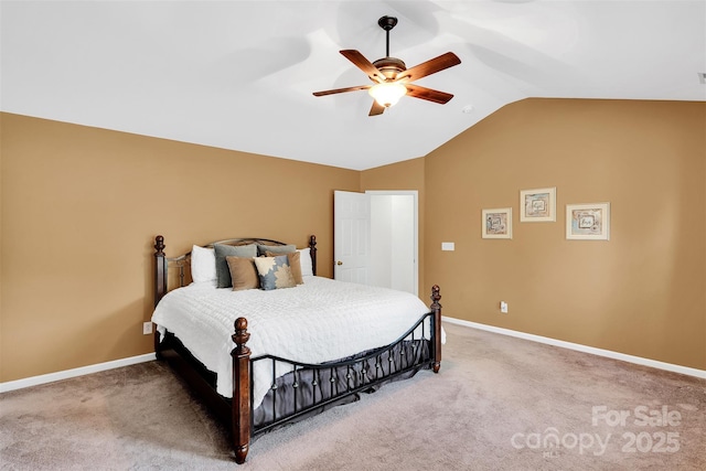 2004 Onotoa Dr, Indian Trail, NC 28079 - bedroom featuring lofted ceiling, light carpet, and ceiling fan