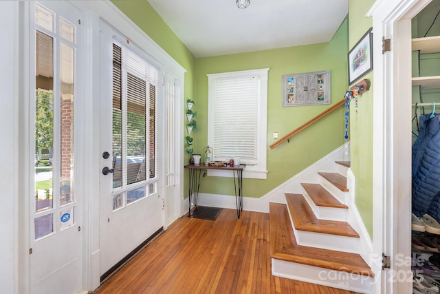 206 Mitchell Ave, Salisbury, NC 28144 - foyer entrance with hardwood / wood-style flooring and stairway