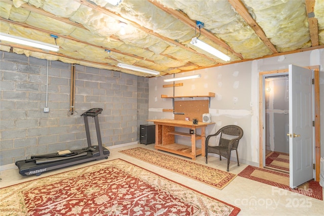 190 Shaws Creek Farm Rd, Hendersonville, NC 28739 - unfinished below grade area with concrete block wall