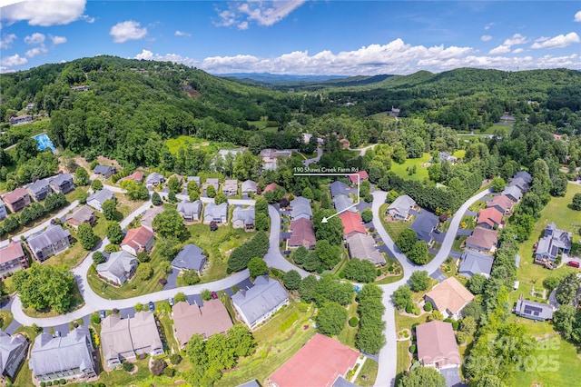 190 Shaws Creek Farm Rd, Hendersonville, NC 28739 - aerial perspective of suburban area with a forest