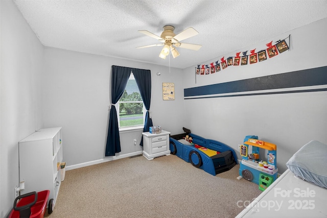 106 Abbey Cir, Salisbury, NC 28147 - bedroom with carpet flooring, a textured ceiling, and a ceiling fan