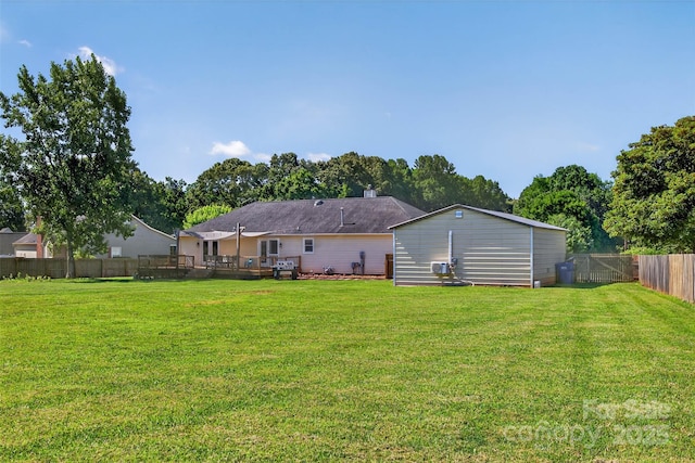 106 Abbey Cir, Salisbury, NC 28147 - rear view of property with a fenced backyard and a wooden deck