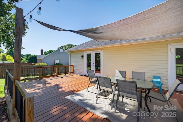 106 Abbey Cir, Salisbury, NC 28147 - wooden terrace featuring french doors and outdoor dining space