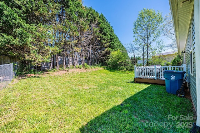 50 Serenity Ln, Hickory, NC 28601 - fenced backyard featuring a wooden deck