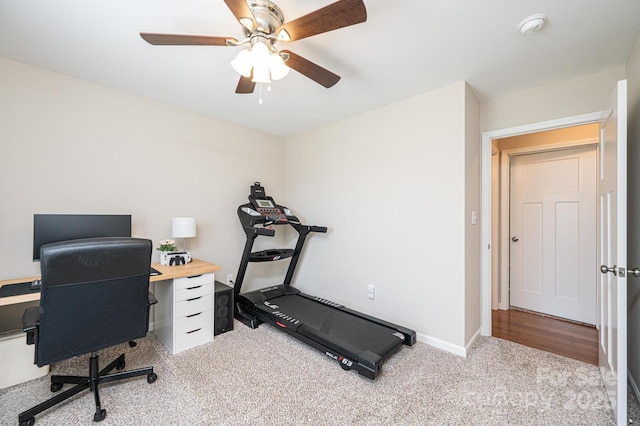 50 Serenity Ln, Hickory, NC 28601 - carpeted home office featuring a ceiling fan and baseboards