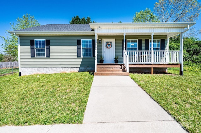 50 Serenity Ln, Hickory, NC 28601 - view of front facade with covered porch and a front lawn